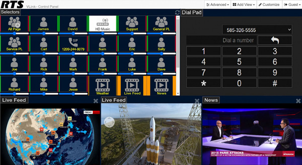 RTS vlink control panel